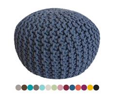 casamia Pouf Sitzpuff Strick Velours Sitzhocker Strickhocker Sitzpouf Bodenkissen viele Arten/Farben u. Maße Farbe ø 55 Terracotta Baumwolle