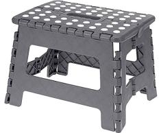 Exellent Housware Klapptritt Klapphocker Hocker 1 Stufe Haushaltsleiter Einstieg Trittstufe Grau