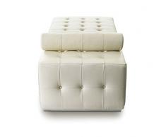 NEUERRAUM Bauhaus Leder Récamière Daybed Chaiselongue Cube Designed. Abbildung echtes Leder Créme.