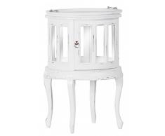 Casa Padrino Bar Schrank Weinschrank Whiskey Schrankbar Rund Shabby Chic Look Weiß - Barock Rokoko Jugendstil Glasschrank