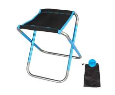 Tragbarer Klapphocker, Mini Campinghocker Outdoor Hocker Klappbar Angelhocker Leicht für BBQ Camping Angeln Reise Wandern Garten Strand Terrasse Mit Aufbewahrungstasche (Blau)