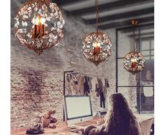 Kerzen Kronleuchter Sphärisches Design Pendelleuchte Vintage Deckenleuchte Raumbeleuchtung Lackierte Oberflächen Metall Kristall,für Esszimmer Zimmer Wohnzimmer Küche Restaurant E14/3 Kopf,220V (Gold)