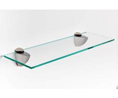 Elisando Glasregal klar 10 x 15 cm | 6 mm stark | Wandregal mit Halterung | Glasablage Glasregalboden Wand Regal Buchregal Küchenregal | Klarglas-Regal-10-15