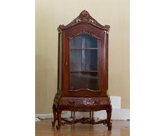 Rokokoschrank Barockschrank VitrinenschrankLouis Seize Schrank Farbe:Nussbaum Höhe198cm xBreite100cm