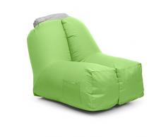 blumfeldt Airchair - Air Chair, Luftsessel, Aufblassessel, Luftmöbel, Maße: 80 x 80 x 100 cm, Camping, Reisen, Pool, Meer, inklusive Transportrucksack, waschbar, stylisch, grün