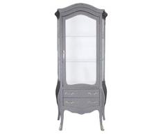 Casa Padrino Barock Vitrine Schwarz-Grau/Glitzerlook- Vitrinenschrank - Wohnzimmerschrank