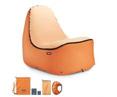 TRONO Aufblasbarer Sitzsack Sessel Camping Outdoor Stuhl Sitz orange