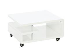 Robas Lund Couchtisch Wohnzimmertisch mit Rollen Beistelltisch, KIRA BxHxT 74 x 36 x 60 cm