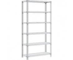 Schraubregal Rudi mit 150 kg Fachlast und 1.200 kg Feldlast (2500 x 1280 x 600 mm (HxBxT) Grundregal mit 6 Stahlfachböden