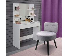 QM Basic SCHMINKHOCKER mit LEHNE Cocktailsessel Sessel Stuhl Hocker Polsterstuhl klein