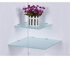 Eckregal Glasregal Glasplatte quadratisch in 3 Größen 25 I 35 cm in schwarz, weiß oder klar Glas Weiß 35 cm