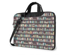 Laptop Umhängetasche Buchhandlung Regale Bibliothek Mode Laptop Tasche mit Griff Tragetasche für 15,6 Zoll Laptop