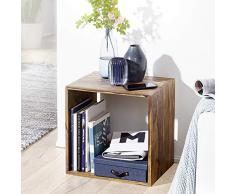 KADIMA DESIGN Design modern Standregal Massivholz IABMUM Sheesham 43,5 cm Cube Regal Holzregal Naturprodukt Beistelltisch im Landhaus-Stil