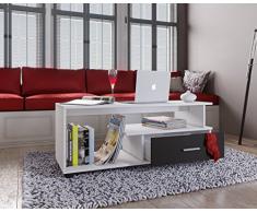 VCM Couchtisch Sofatisch Wohnzimmertisch Beistelltisch Wohnzimmer Tisch WeiÃ/Schwarz 43 x 110 x 40 cm Rilos
