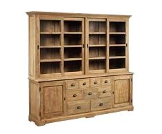 Vollwaren Teak Buffet Schrank SE47-1 Teakholz antik massiv Vitrine Schrankwand