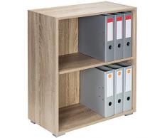 Deuba Standregal Bücherregal Wandregal Regal Holz Vela 2 Fächer Eiche - weitere Modell- & Farbauswahl