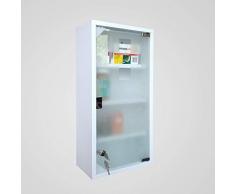 ODT Medizinschrank Arzneischrank Erste Hilfe Schrank mit Schloss in Verschiedene Farben/Größe (Weiß, 60x30cm)