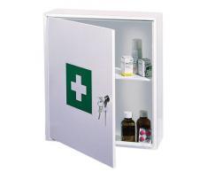 Rottner Medikamentenschrank MK1 aus Stahlblech mit Zylinderschloss, Medizinschrank, Hausapotheke