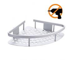 Wangel Eckablage Duschkorb Duschablagen Ohne Bohren für Bad, Patentierter Kleber + Selbstklebender 3M-Kleber, Aluminium, Oxidierte Oberfläche, Badregal