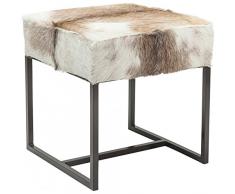 Kare 80205 Hocker Country Life Möbel, Stoff, weiß/beige/grau, 45 x 45 x 47 cm