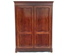 Arabesce Antique Shop Antiker Spätbiedermeier Schrank Mahagoni mit Inneneinrichtung mit 2 Schubladen und Fachböden Kleiderschrank Dielenschrank Flur Wohnzimmer Wäscheschrank
