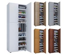 VCM XXL Schuhschrank Schuhregal Schuhkommode Standschrank Universal Schrank Regal Lona 9 Fächer Kern-Nussbaum