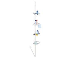 bremermann Teleskop-Eckregal, 4 Körbe, Teleskop-Stange bis max. ca. 290 cm (Edelstahl)