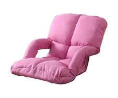 Axdwfd Liegestuhl Lounge Chair, Lazy Couch mit Armlehnen, Einzelnes Tatami-Klappsofa, Balkon, Erker, Kleines Liegesofa, 105x65x13cm (Farbe : Rosa)