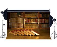 BuEnn Vinyl 7X5FT Bookshelf Backdrop Vintage Bücherschrank Backdrops Retro Books Alte Bibliothek Europäischer Arbeitsraum Intertior Dekoration Fotografie Hintergrund Erwachsene YX299