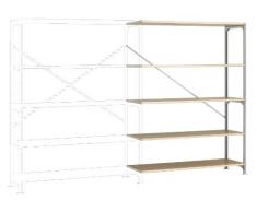 Manuflex Lagerregal Budget , Anbauregal mit 5 Holzverbundböden, HxBxT = 2000x1500x400 mm
