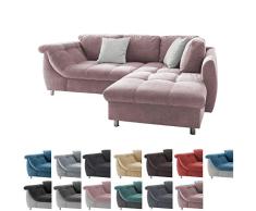 lifestyle4living Ecksofa in Rosa mit Schlaffunktion | Eckcouch Eckgarnitur Polsterecke L-Couch Sofa L Form | Moderne Wohnlandschaft inkl. Rückenkissen und Zierkissen