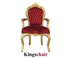 Barocksessel mit Armlehne KingsChair gold/bordeaux