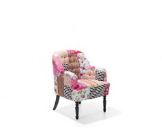 Beliani Trendy Sessel Polsterbezug dekorative Rückenlehne&Füße Patchwork Mandal