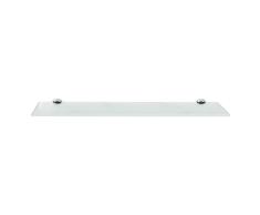 Melko Glasablage, Glasregal ideal für Bad, Dusche und zur modernen Dekoration mit Halterung aus Edelstahl 50 x 10 x 0,6 cm, Weiß