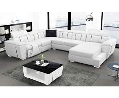 Its-Me Futuristische Designer Sofa Kombinationen|von Uns konfiguriert oder selbst stylen|feinstes weiches Leder|Wohnlandschaft|Ledercouch|LED|Bluetooth Lautsprecher|USB|