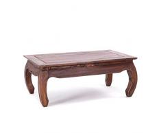 Design OPIUMTISCH East | 100x60x41cm (BxTxH), Mahagoni Recyclingholz | Beistelltisch, Couchtisch aus Vollholz | Farbe: 02 Hellbraun