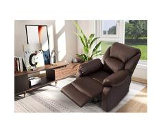 ModernLuxe Liegesessel Kunstleder Wohnzimmer Sessel Relaxsessel mit Liegefunktion Fernsehsessel Kinosessel Lesesessel in Braun, Belastbarkeit: 150 Kg