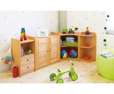 BioKinder 24102 Set Lara Regalwand Regalsystem Standregal aus Massivholz Erle 80 cm Höhe