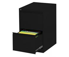 PROFI STAHL BÜRO HÄNGEREGISTRATUR LÜLLMANN SCHRANK BÜROCONTAINER schwarz 700 x 400 x 620mm (HxBxT) mit 2 Schüben, einbahnig 560219