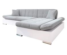 Mirjan24 Ecksofa Malwi mit Regulierbare Armlehnen Design Eckcouch mit Schlaffunktion und Bettkasten, L-Form Sofa vom Hersteller, Couch Wohnlandschaft (Soft 017 + Bristol 2460, Ecksofa: Rechts)