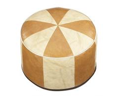 Pouf Sitzwürfel Sitzhocker Hocker Tabouret Möbelhocker Rund Kunstleder hellbraun/hellbeige-geflammt Ø 50/34 cm