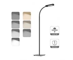 Stehlampe, LED Stehleuchte Dimmbar, TECKIN Leselampe Standleuchte fur Wohnzimme und Schlafzimmer, hohe 50.000 Stunden Lebensdauer, 3 Farbtemperaturen, 4 Stufe Helligkeit(Schwarz)