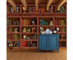 WWMJBH 3D Wandbild Selbstklebende Tapete Retro Dreidimensionale Bücherregal Bücherregal Bibliothek 450X300Cm Fotos Kinderzimmer Schlafzimmer Wandmalerei Wohnzimmer Esszimmer Jungen Und Mädchen Zimmer