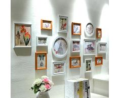 hjky Anbauwand Bilderrahmen aus Holz Composite Wall Bilder Wohnzimmer Wand Lavendel Kombination Creative Beitritt die Mauer Foto Unregelmäßige white red