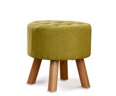 XMZFQ Gepolsterter Fußhocker aus Holz Ottoman Pouffe Chair Hocker Stoffbezug 4 Beine und Abnehmbarer Leinenbezug,G