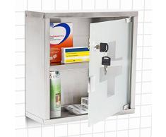 Medizinschrank Arzneischrank Hausapotheke aus Edelstahl & Glas