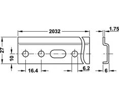 Wandschiene Hängeschrank Schrankaufhänger Aufhängeschiene - Oberschrank | Länge 2000 mm | Stahl verzinkt | sehr stabile Schrank-Schiene kürzbar für Küchen-Hängeschränke | Möbelbeschläge von GedoTec®