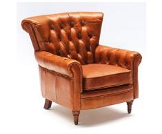 Phoenixarts Vintage Echtleder Chesterfield Ledersessel Braun Design Lounge Ohrensessel Leder Club Sessel 549
