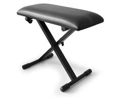 Schubert Klavier Hocker (Piano-Sitz, Keyboard-Schemel, Kunstlederbezug, klappbar) schwarz