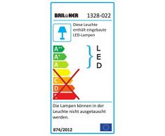Briloner Leuchten - LED Stehlampe mit flexibler Leselampe, eckiger 2-teilig kipp- & schwenkbarer Leuchtenkopf, stufenlos dimmbar, moderne Wohnzimmerlampe, 21 W + 3.5 W